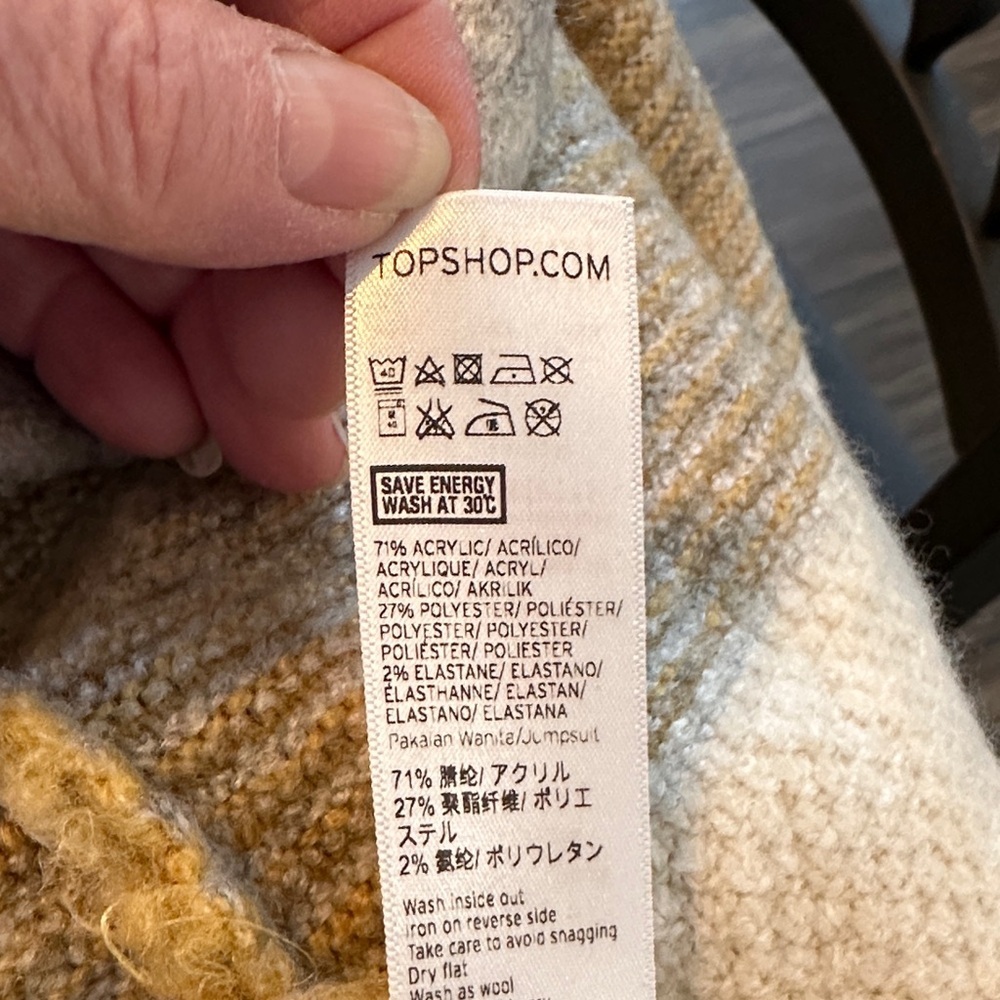 Topshop Oversized Colorblock Open Front Cardigan - Picture 10 of 12